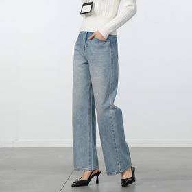 极简烫钻直筒牛仔裤-纪念日百货门店同款168997019