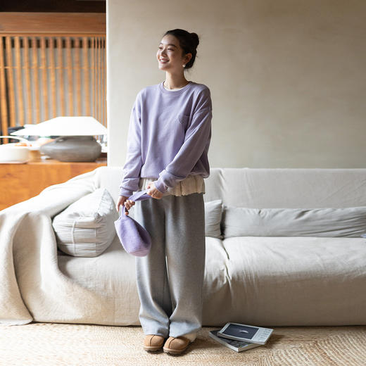 特绽放001朵/钟爱卫衣·纯棉百搭圆领小口袋套头卫衣休闲上衣春季 商品图2