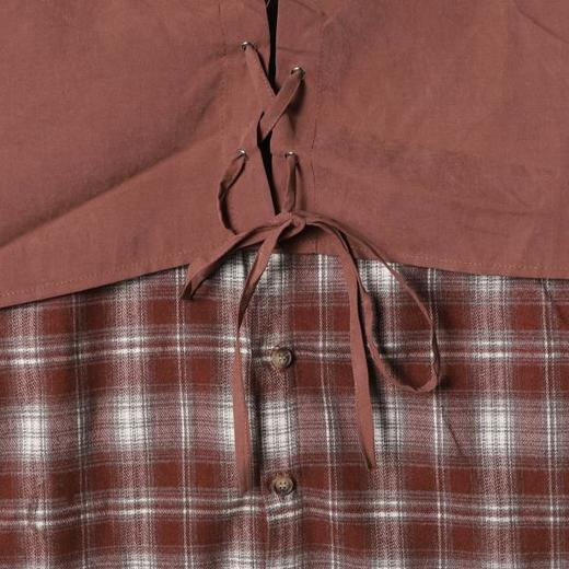 2266SDSA男士秋冬新款痞帅男装美式复古拼接撞色格子设计翻领衬衫百搭 商品图3