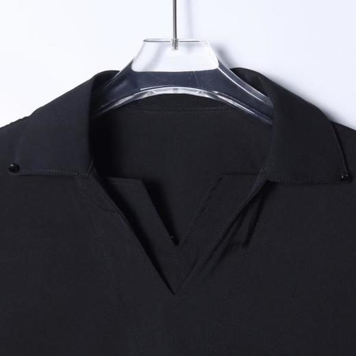 29265SDSA男士秋冬新款痞帅男装国潮纯色拼接套头双v领衬衫百搭时尚 商品图2