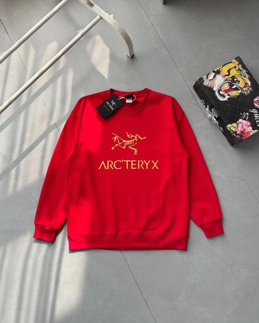 F011620早春红圆领落肩宽松款圆领卫衣男女同款 商品图7