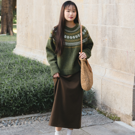 LPIUTY费尔岛套头毛衣|羊驼羊毛混纺，厚实保暖