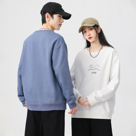 GXG男装春季简约时尚图案户外休闲百搭情侣款圆领卫衣K&C 商品图5