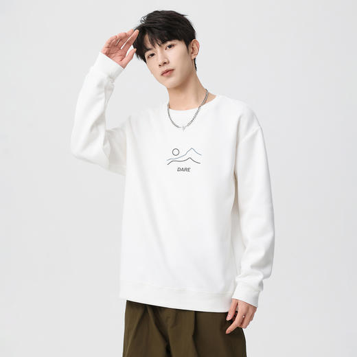 GXG男装春季简约时尚图案户外休闲百搭情侣款圆领卫衣K&C 商品图7