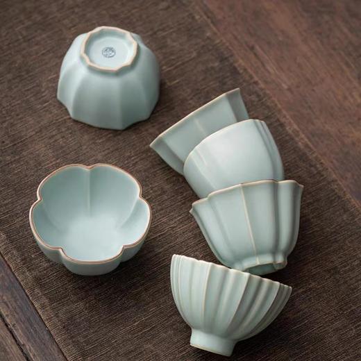 才骏丨汝窑天青主人杯 品茗杯 个人家用 开片可养 陶瓷单杯茶盏 礼盒装送礼自用 商品图0