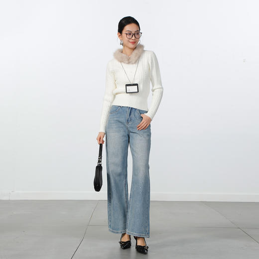 极简毛领麻花毛衣-纪念日百货门店同款168794895 商品图1