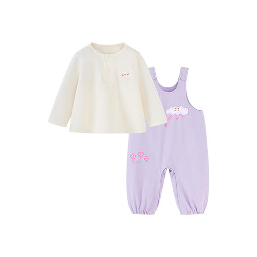 迷你巴拉巴拉男女童长袖套装儿童长袖T恤宝宝仿牛仔背带裤2026春 商品图4