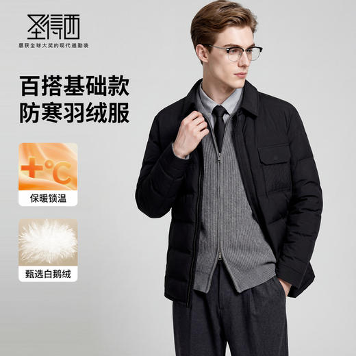 【鹅绒】圣得西个性潮款2025年冬季男士羽绒服翻领轻薄保暖外套 商品图1