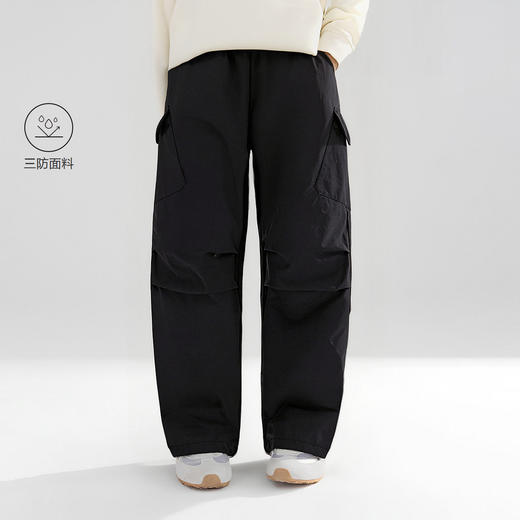 笛莎Deesha 女童2025年冬季中大童儿童加厚加绒弯刀工装长裤 商品图0