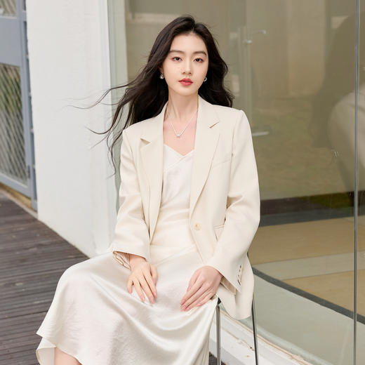 三彩2026春季新款休闲西装外套一粒扣正肩小西服宽松通勤S 商品图3