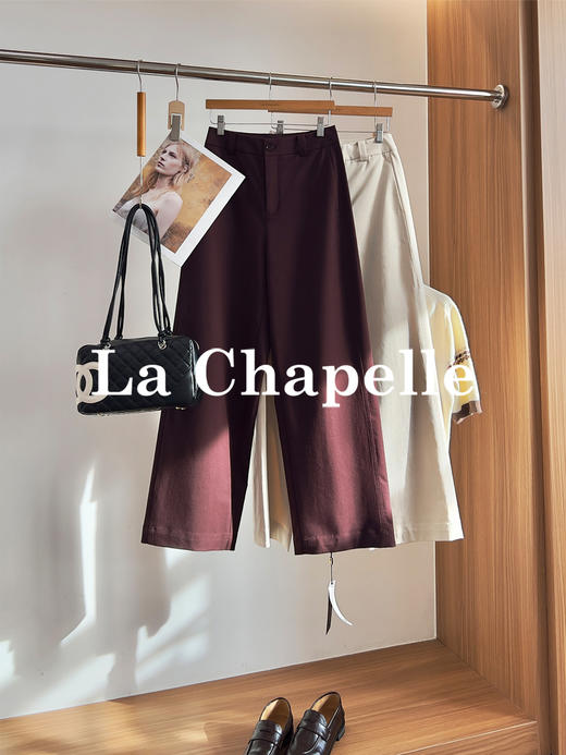 专柜实拍【轻奢高质感】拉夏贝尔/La Chapelle含莱赛尔垂坠有型~高腰单扣宽松极简风休闲装★ 商品图0