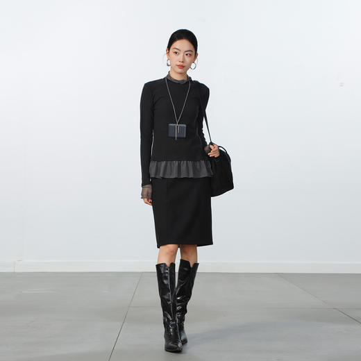 极简拼纱磨毛T恤-纪念日百货门店同款168793454 商品图3