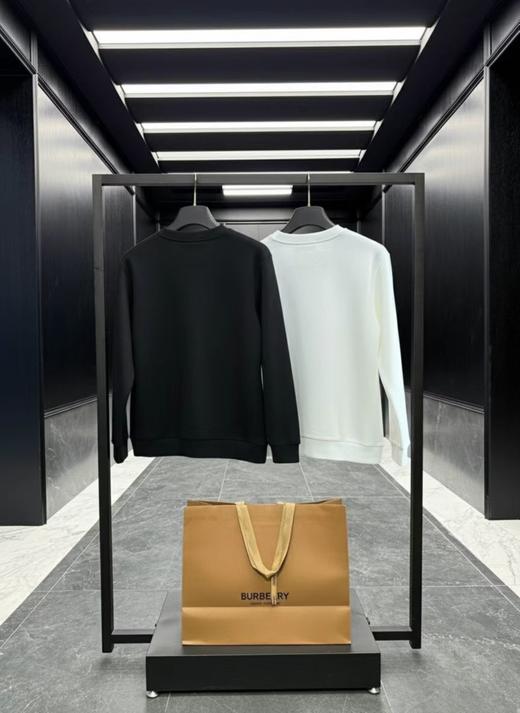 F011617胸前字母3D立体浮雕logo两色情侣款圆领卫衣 商品图1