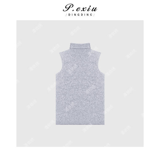 04-2潘依绣丁丁宠粉韩系简约高领无袖针织Q15076 商品图1