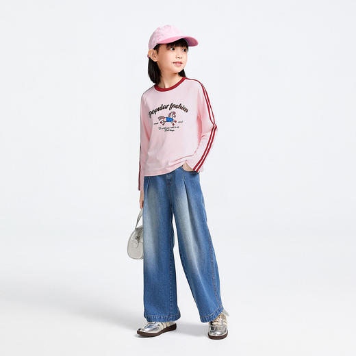 女童圆领长袖针织衫春季新款安奈儿童装EG611722 商品图3