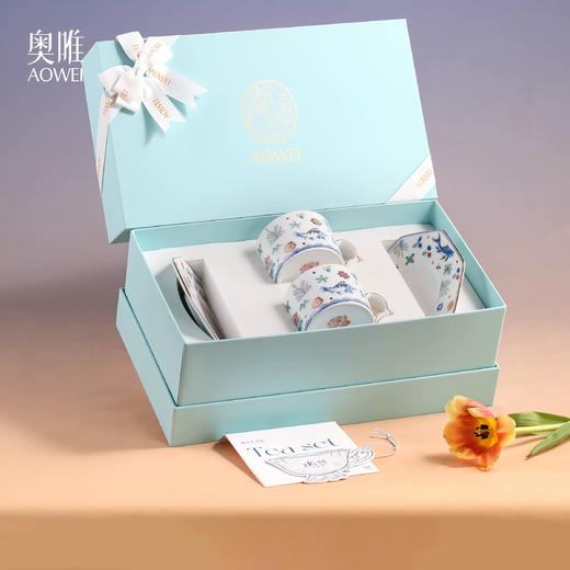 【荷为贵】景德镇礼物 奥唯 荷为贵 一壶四杯茶壶茶杯 下午茶组合 乔迁送礼 咖啡杯套装 商品图1