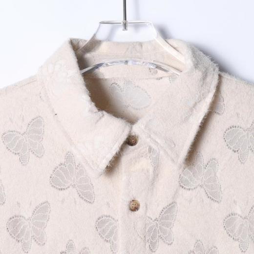 2909SDSA男士秋冬新款痞帅男装时尚百搭满印蝴蝶提花翻领长袖衬衫百搭 商品图2