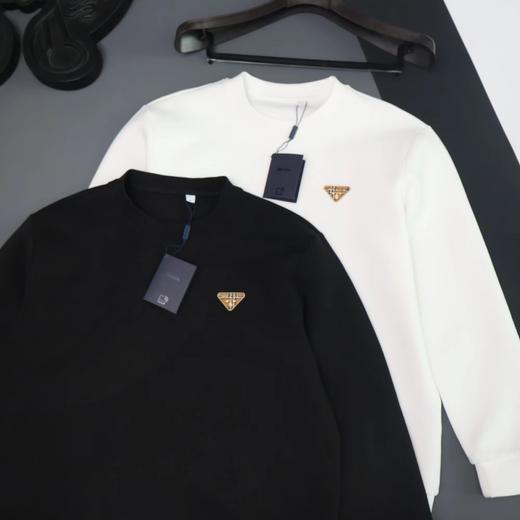 F011614胸前字母logo两色情侣款圆领卫衣 商品图4