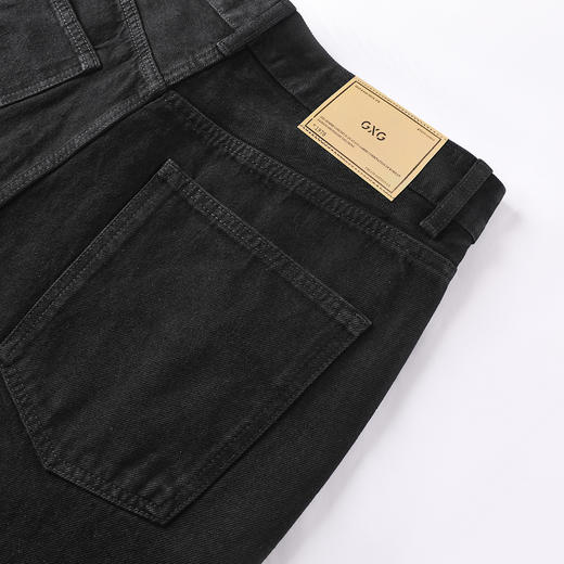 GXG男装【棉混纺水洗】春季复古猫须耐磨宽松直筒休闲男式牛仔裤K&C 商品图13