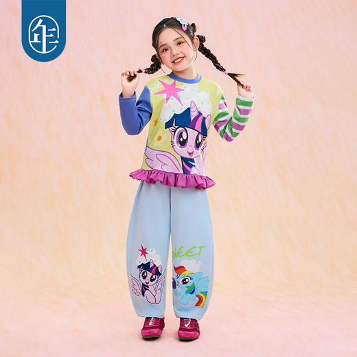 小马宝莉联名年衣童装长裤春季新款女童休闲裤小马宝莉春季休闲裤N1261002B02 商品图6