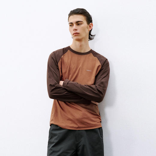 714street户外拼接防晒速干7A抗菌运动长袖2026春季宽松印花T恤男 商品图1
