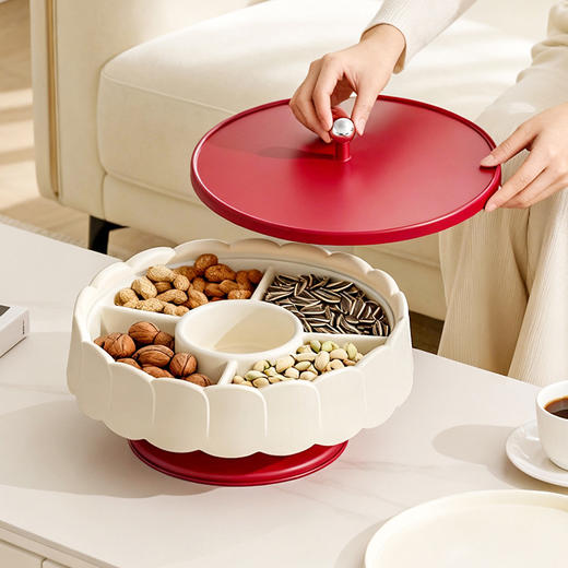 【欧式外观❗️简约格调】密封果盘带盖分格客厅多层干果盒过年高颜值坚果零食摆放盘收纳盒。jc 商品图2