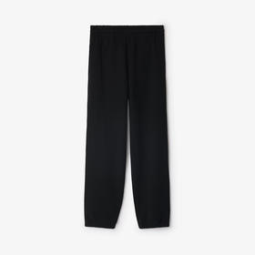 【二】BURBERRY 巴宝莉 女士格纹马术骑士标签棉质运动裤 黑色 8101879 A1189