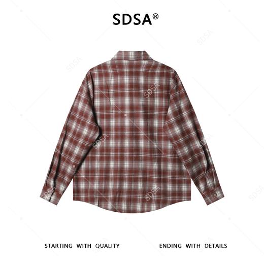 2266SDSA男士秋冬新款痞帅男装美式复古拼接撞色格子设计翻领衬衫百搭 商品图5