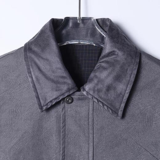 12757SDSA男士秋冬新款痞帅男装老钱风简约纯色肌理感翻领夹克外套百搭 商品图2