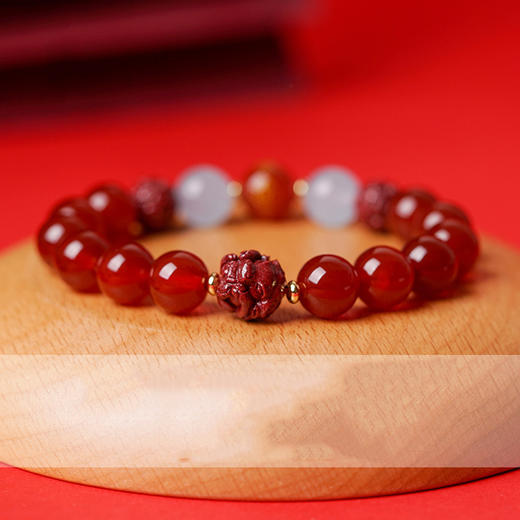 2026马年·十二生肖玛瑙玉髓朱砂手链 ，本命佛+朱砂+玛瑙+玉髓+搭配三和六和的专属生肖【G】 商品图1