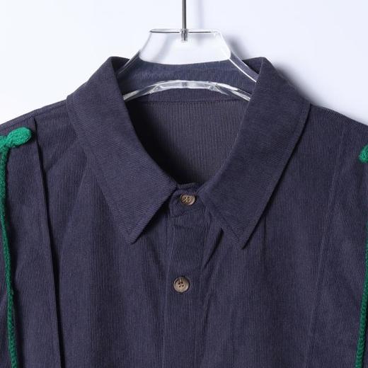 2700SDSA男士秋冬新款痞帅男装百搭休闲针织花朵设计翻领长袖衬衫时尚 商品图2