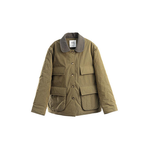 绽放063朵/铜绿撞领棉服短外套女工装棉衣秋冬季新款纯棉复古外套 商品图4