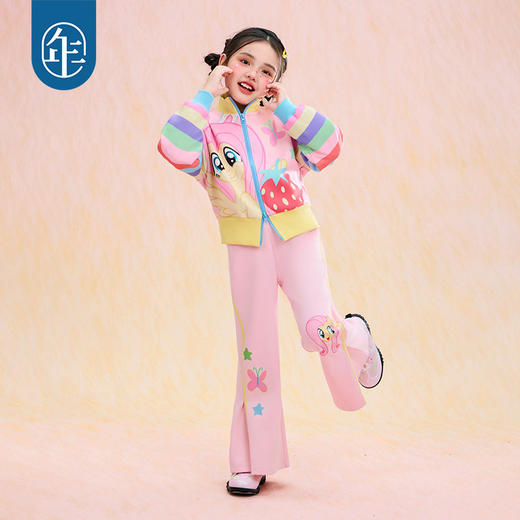 小马宝莉联名年衣童装套装春新款女童卡通撞色小马宝莉春季套装N1261021E08 商品图3