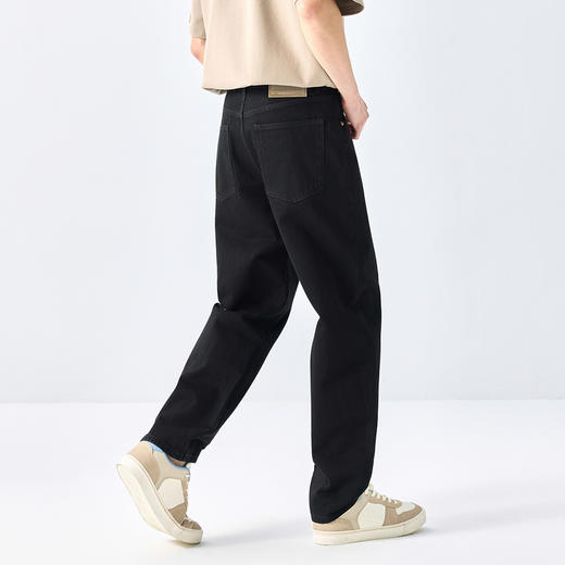 GXG男装【棉混纺水洗】春季复古猫须耐磨宽松直筒休闲男式牛仔裤K&C 商品图7