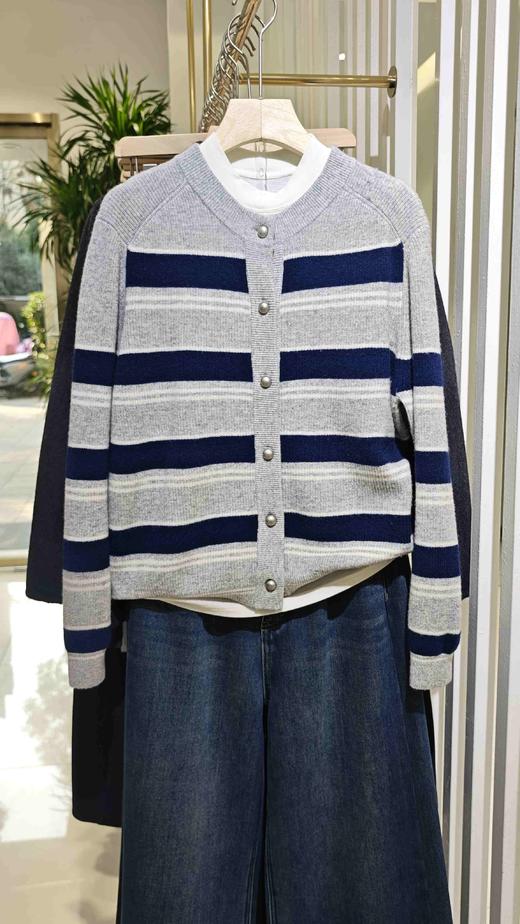 585858羊毛条纹开衫 商品图2