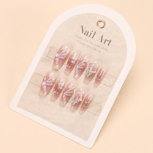 【网红爆款】ins爆款穿戴甲片高级感蝴蝶水钻美甲贴片小红书辣妹假指甲片。jc 商品图1
