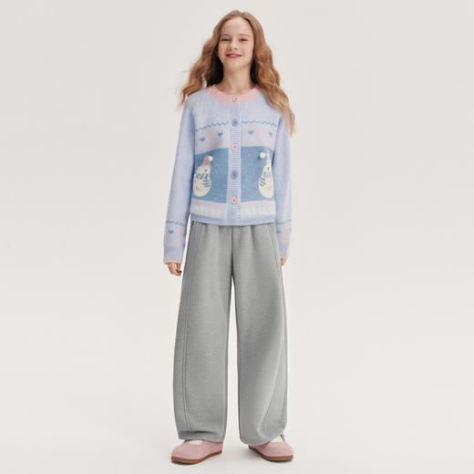 笛莎Deesha  童装女童加绒萝卜裤2025年冬季新款女孩儿童时尚保暖休闲裤 商品图2