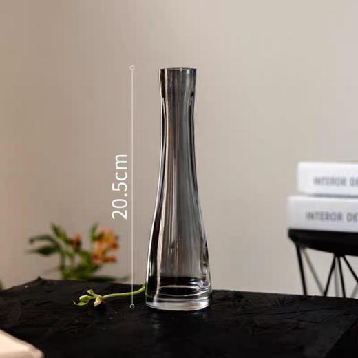 欧式简约 小清新玻璃透明插花 花瓶 灰色 桌面装饰 商品图2