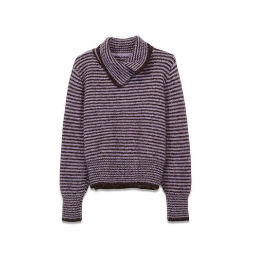 极简翻领条纹针织衫-纪念日百货门店同款168943871 商品图4