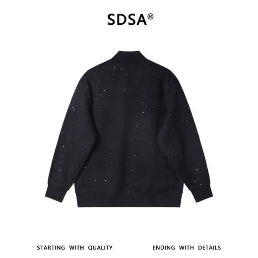 9553SDSA男士秋冬新款痞帅男装美式复古亮片半拉链立领卫衣百搭宽松潮 商品图4