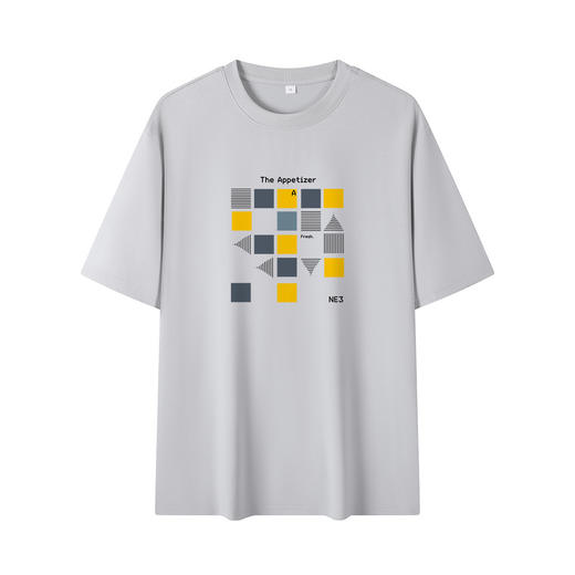 GXG男装【100%棉】夏季时尚印花休闲百搭情侣款圆领短袖T恤K&C 商品图4