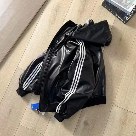 F011608刺绣logo时尚复古皮衣运动夹克连帽外套夹克 商品图3