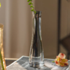 欧式简约 小清新玻璃透明插花 花瓶 灰色 桌面装饰 商品缩略图0