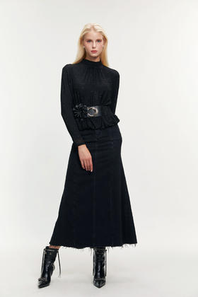 SAFICOO 优雅女人 正肩 小立领设计式针织衫