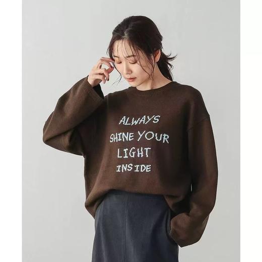 F011636针织衫2026春季新款ins风字母圆领宽松毛衣 商品图2