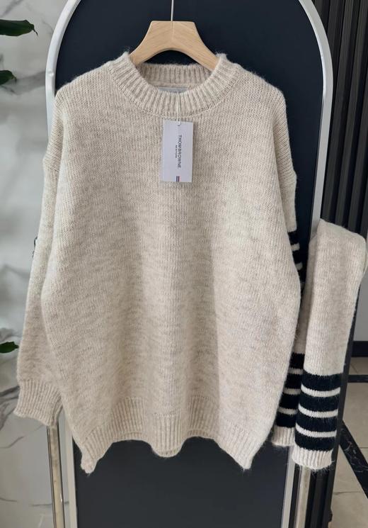 F011627撞色条纹设计感套头毛衣女2026春秋冬款宽松慵懒风针织衫 商品图8