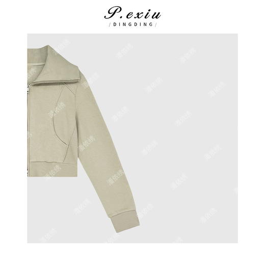 04-2潘依绣丁丁宠粉双拉链立领拼接短裤夹克外套Q84593 商品图1