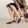 lost in echo2026春夏新款时髦摩登风尖头芭蕾绑带小猫跟高跟鞋女 商品缩略图1