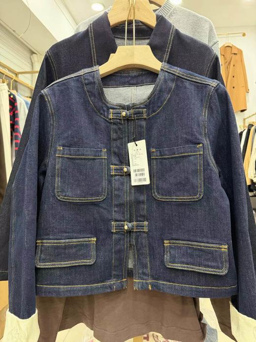 F011634新款女装新中式盘扣圆领短款牛仔外套 商品图7
