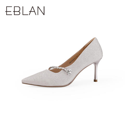 【上新】伊伴2026春季甜美闪钻饰扣尖头气场高跟鞋B26175107 商品图1